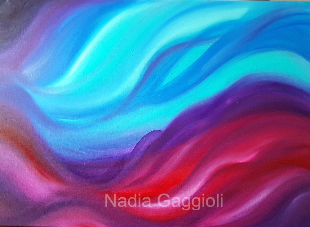 Aurora boreale 1 – dipinto di Nadia Gaggioli, olio su tela