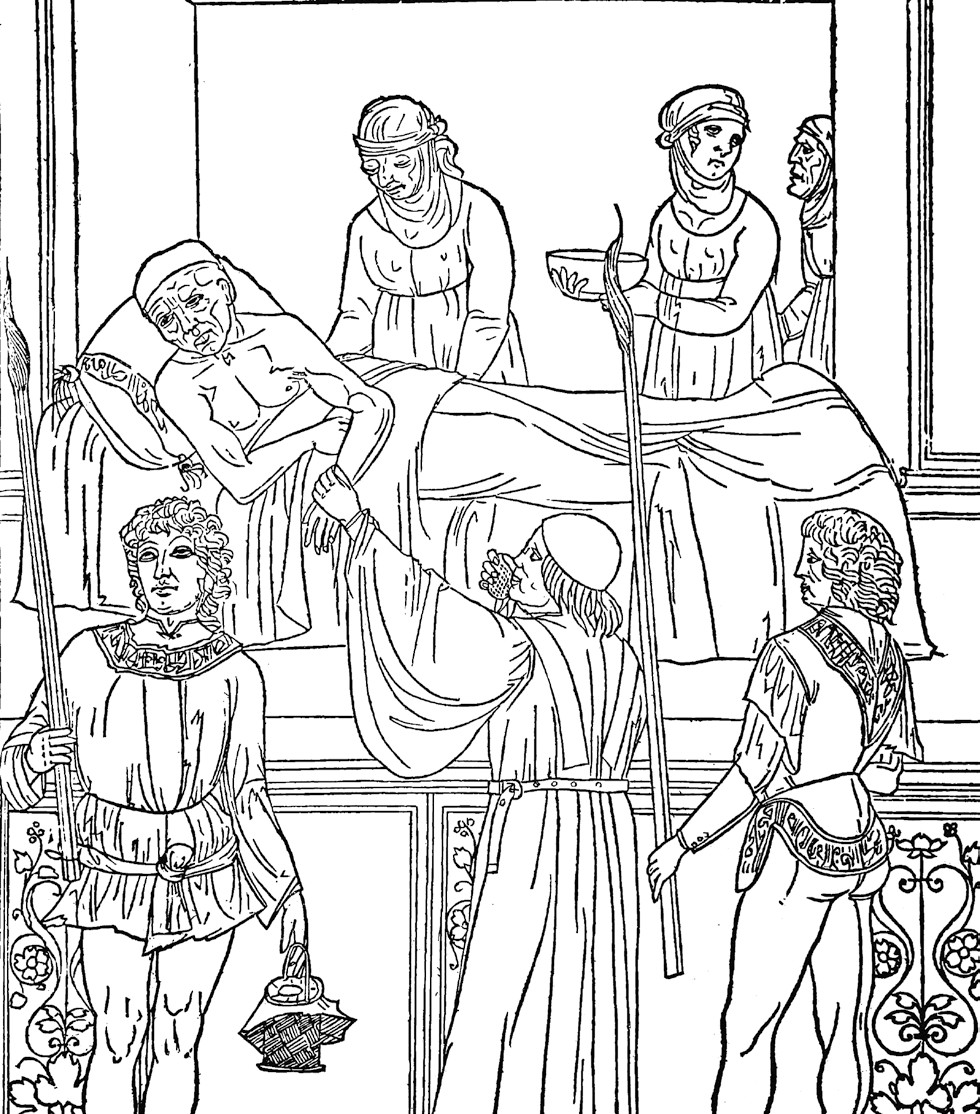 Illustrazione al tratto dal Bollettino Notiziario dell’Ordine dei Medici di Bologna