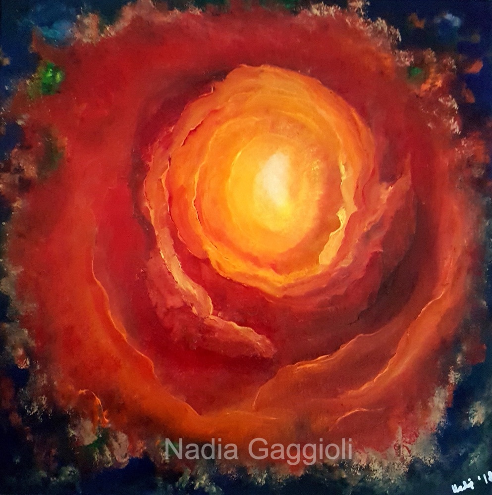 Fiore di luce – dipinto di Nadia Gaggioli, olio su tela