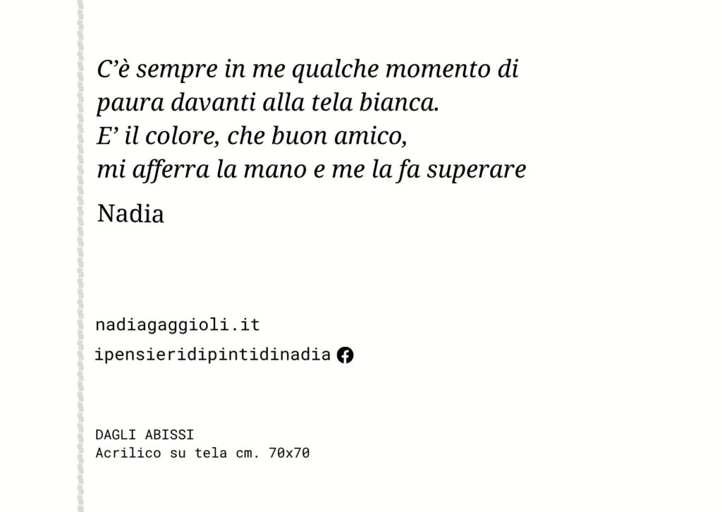 Dagli abissi – retro – Nadia Gaggioli