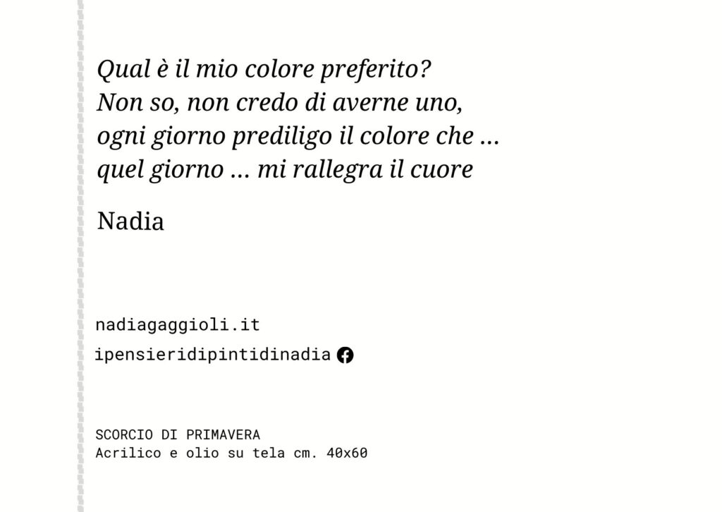 Scorcio di primavera – retro – Nadia Gaggioli