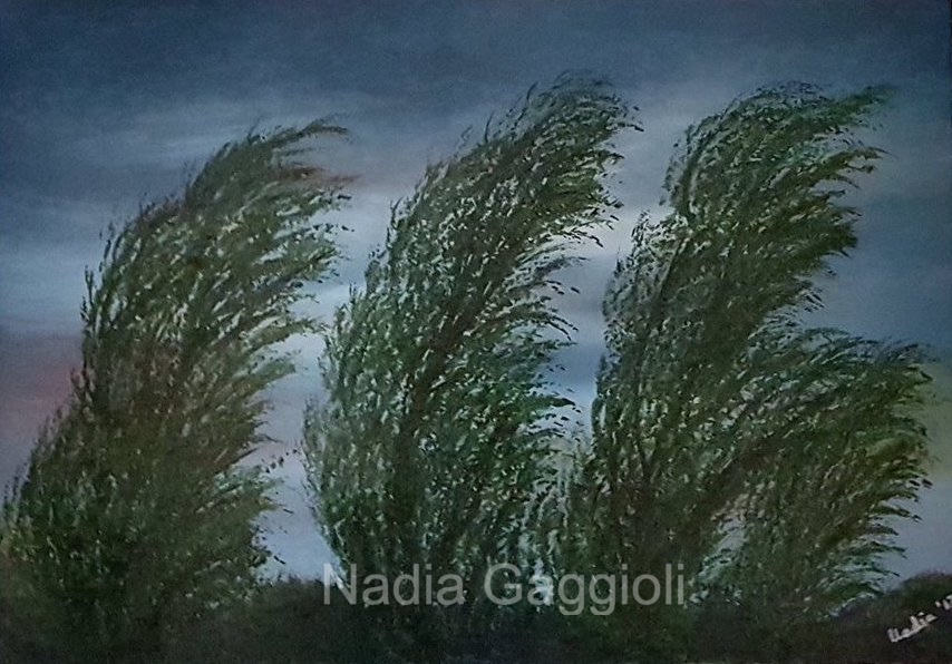 Pioppi – dipinto di Nadia Gaggioli, olio su tela