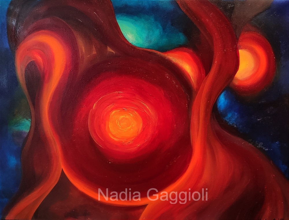 Tempesta solare – dipinto di Nadia Gaggioli, olio su tela